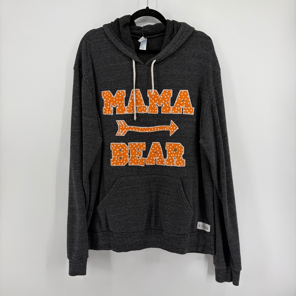 Alternative Earth Size 2XL Charcoal Mama Bear Polka Dot Graphic Hoodie Pullover